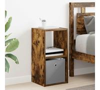 vidaXL Bedside Table Smoked Oak 30.5 x 27 x 59.5 cm Engineered Wood