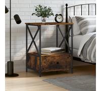 vidaXL Bedside Table Smoked Oak 50x41x65 cm Engineered Wood