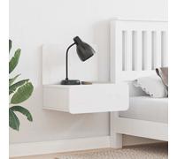 Bedside Table White Solid Pine 44x32.5x40 cm Space-Saving Nightstand 1 Drawer XL