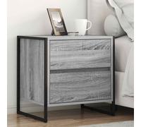 vidaXL Bedside Table with Drawer 2 pcs Grey Sonoma 50 x 39.5 x 50 cm
