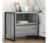 vidaXL Bedside Table with Drawer 2 pcs Grey Sonoma 50 x 39.5 x 50 cm