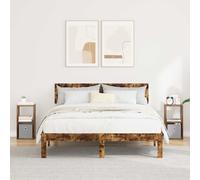 vidaXL Bedside Table with Drawer 2 pcs Smoked Oak 25.5 x 22 x 49.5 cm