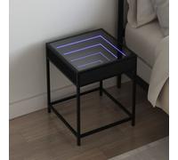 Bedside Table with Infinity LED Nightstand Bed Table Bedside Cabinet vidaXL