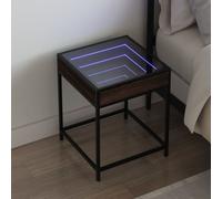 Bedside Table with Infinity LED Nightstand Bed Table Bedside Cabinet vidaXL