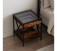 Bedside Table with Infinity LED Nightstand Bed Table Bedside Cabinet vidaXL