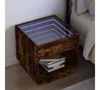 Bedside Table with Infinity LED Nightstand Bed Table Bedside Cabinet vidaXL