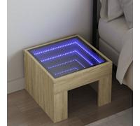 Vidaxl Bedside Table With Infinity Led Sonoma Oak 40X40X30 Cm
