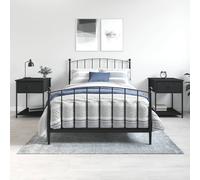 Vidaxl Bedside Tables 2 Pcs Black 44X45X58 Cm Engineered Wood, Black
