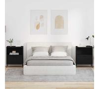 vidaXL Bedside Tables 2 pcs Black 49 x 36 x 61 cm Engineered wood