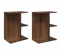 (brown oak, 2 pcs) vidaXL Bedside Tables Nightstand Bedroom Bed Table Side Table Engineered Wood