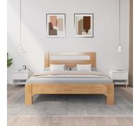 Bedside Table 2pcs High Gloss White 50x46x50 Engineered & Eucalyptus Solid Slim