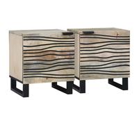 vidaXL Bedside Tables 2 pcs Natural 40 x 33 x 46 cm Solid mango wood