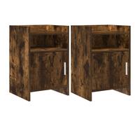 vidaXL Bedside Tables 2 pcs Smoked Oak 40 x 36 x 60 cm Engineered Wood