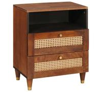 vidaXL Bedside Tables Brown 50 x 33 x 60 cm Cane and solid mango wood
