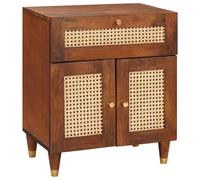 vidaXL Bedside Tables Brown 50 x 33 x 60 cm Cane and solid mango wood