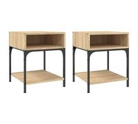 Vidaxl Bedside Tables 2 Pcs Sonoma Oak 40X41X50 Cm Engineered Wood, Brown
