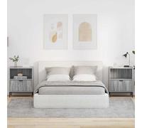 vidaXL Bedside Tables with Drawer 2 pcs Grey sonoma 49 x 36 x 61 cm