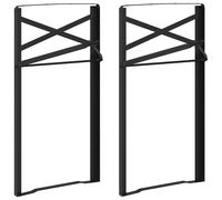 vidaXL Beer Table Leg 2 pcs Black 39 x 3 x 75 cm Powder-Coated Steel, Garden and Terrace, Modern Furniture Upgrade, Durable Rectangular Table Leg for Indoor and Outdoor Dining Area Setup