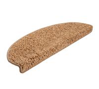 vidaXL Beige Carpet Stair Treads - 15 Pieces, 100% PP Tufted, 65x21x4 cm, Slip-Resistant, Sound Dampening, Washable, Suitable for All Stairs