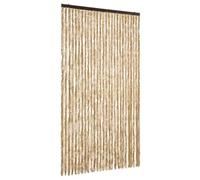 vidaXL Beige Chenille Insect Curtain - 120x220 cm Doorway Mosquito & Bug Screen, Waterproof & Easy Install for Home/Caravan