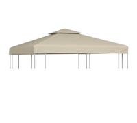 vidaXL Beige Gazebo Top Cover Replacement | Weather Resistant with PVC Coating | 3x3m Size | Fabric Weight 310 g/m? | Reinforced Corners | Ideal for