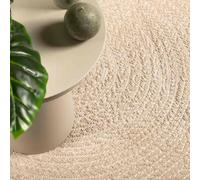 vidaXL Beige Jute Look Indoor/Outdoor Area Rug-UV Resistant-Pp Construction-Durable, 240x240cm Versatile Floor Carpet For Patio, Garden, Living Room