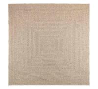 vidaXL Beige Jute Look Rug - Indoor/Outdoor Polypropylene Mat - 240x240cm - Rectangular Floor Carpet