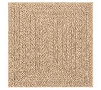 vidaXL Beige Jute Look Rug - Indoor/Outdoor Polypropylene Mat - 240x240cm - Rectangular Floor Carpet