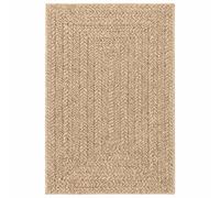 vidaXL beige polypropylene rug/floor mat 120x120cm - jute look indoor outdoor carpet - easily cleaned, UV resistant