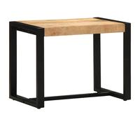 Hallway Bench Natural Solid Mango Wood Iron Legs 60x35x45 cm Rustic Entry Seat.