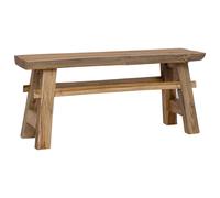 vidaXL Bench Beige 100 x 29 x 43.5 cm Solid Teak Wood, Balcony, Rectangular, Ret