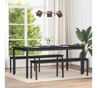 VidaXL Bench Black Oak 160 X 35 X 45 Cm Engineered Wood