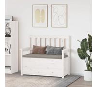 Vidaxl Bench White 112.5X51.5X96.5 Cm Solid Wood Pine