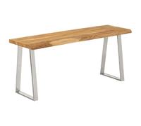 vidaXL Bench with Live Edge Dining Bench Hall Bench Seat Solid Wood Acacia