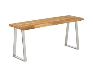vidaXL Bench with Live Edge Dining Bench Hall Bench Seat Solid Wood Acacia