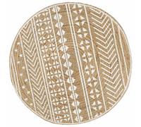 Vidaxl Berkfield Handmade Rug Jute With White Print 150 Cm