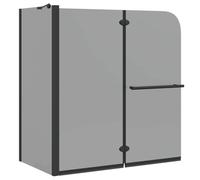 vidaXL Bi-Falt Shower Enclosure Dark Transparent 120 x 67 x 129 cm Bathroom Divider Modern Glass Screen Width Adjustable Folding Shower Cubicle Space Saving Solution