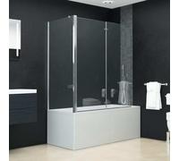 vidaXL Bi-Folding Shower Enclosure ESG 120x68x130cm Bathtub Wall Screen Cabin