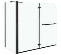 Vidaxl Bi-Folding Shower Enclosure Esg 120X68X130 Cm Black