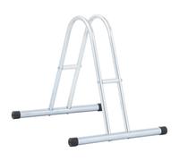 vidaXL Galvanised Steel Bicycle Stand - Silver Freestanding Bike Holder for Indoor/Outdoor, Tyre Width up to 55mm, Assembly Required