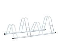 vidaXL Galvanised Steel Bicycle Stand - Silver 4-Bike Floor Rack, Freestanding, for Indoor/Outdoor Use, 109.5cm Length