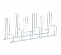 vidaXL Galvanised Steel Bicycle Stand for 6 Bikes - Indoor/Outdoor Freestanding Floor Rack - 164x41x73cm with Secure Mounting