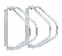 vidaXL Wall-Mounted Bicycle Stands Galvanised Steel - Adjustable, Corrosion-Resistant, 2 pcs