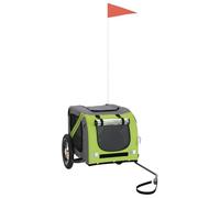 (green, 125 x 63 x 66 cm) vidaXL Pet Bike Trailer Cargo Trailer Oxford Fabric and Iron