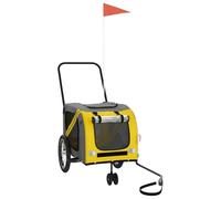 (yellow, 121 x 63 x 65 cm) vidaXL Pet Bike Trailer Cargo Trailer Oxford Fabric and Iron