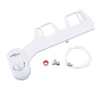 vidaXL Bidet Toilet Seat Attachment with Single Nozzle | Water Pressure Control | No-Electricity Required | With Self-Cleaning Feature | Easy Plug-and-Play Installation | White Plastic