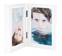 vidaXL Bifold Photo Frame Collage White Indoor Decor Hinged Picture Frame
