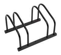 vidaXL Bicycle Rack - Black Steel Floor Stand for 2 Bikes, Compact & Space-Saving