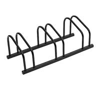 vidaXL Bike Rack for 3 Bikes - Black Galvanized Steel Floor Stand - Space-Saving Design with Anti-Theft Function for Garage, Garden, Small Business Use