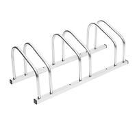 vidaXL Bike Rack for 3 Bikes - Durable Galvanised Steel Floor Stand - Ideal for Garage, Garden or Small Business Use - Compact, Anti-Theft & Organised Bicycle Storage Solution